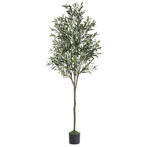 Alupssuc 6ft Olive Tree Artificial Indoor, Fake Tree Potted Faux Olive Trees with Lifelike Fruits and Realistic Leaves, Artificial Plants Indoor Fake Plants for Modern Home Office Living Room Decor