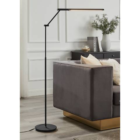 Lite Source Tilla Black Metal Adjustable Floor Lamp with LED Touch Control - #160P1 | Lamps Plus