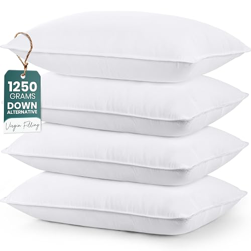 Utopia Bedding Bed Pillows for Sleeping (White), King Size, Set of 4, Hotel Pillow, Cooling Pillows for Side, Back or Stomach Sleepers