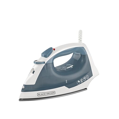 BLACK+DECKER Easy Steam Compact Iron for Clothes, Automatic Shutoff, Nonstick Plate, Light Weight, 1200 Watts