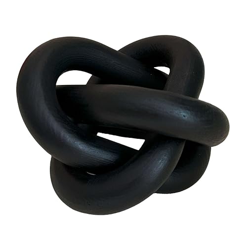 EMINGSKY 3-Link Wood Chain Link Coffee Table Decor, Black Wooden Knot Decor for Coffee Table Farmhouse Decortive for Home Boho Modern Shelf Decortion(Black)