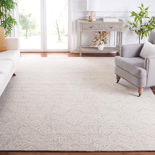 SAFAVIEH Area Rug 8x10 - Metro Collection - Large - Natural & Ivory, Handmade Wool, Ideal for Living Room, Bedroom, Dining Space (MET998A)