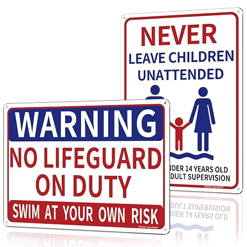 2 Pack Pool Safety Signs