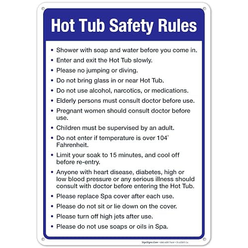 Hot Tub Safety Rules Sign