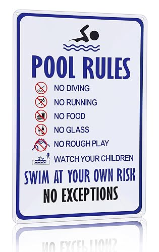 Pool Rules Sign Warning