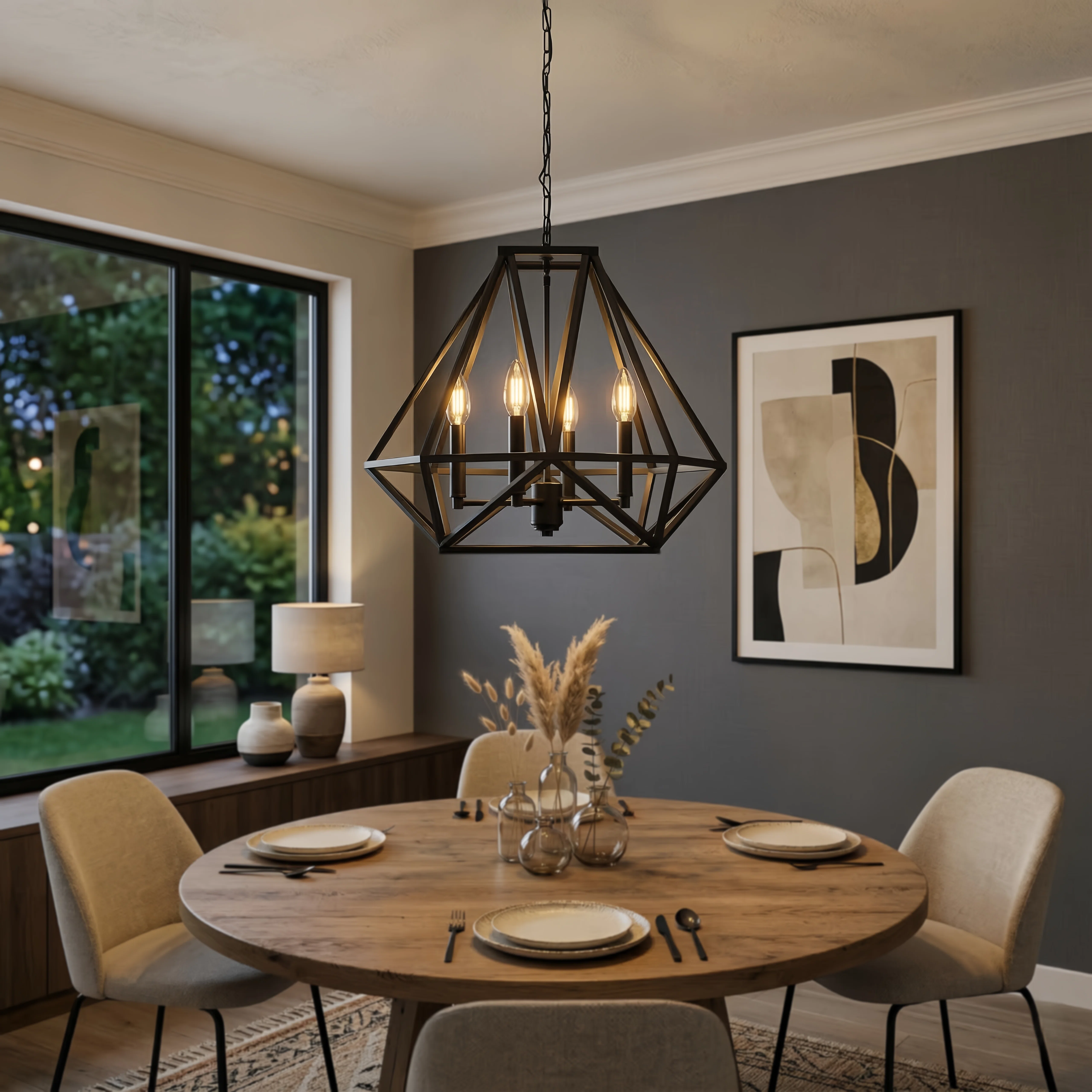 Worton 18.5" W 5-Light Dimmable Chandelier
