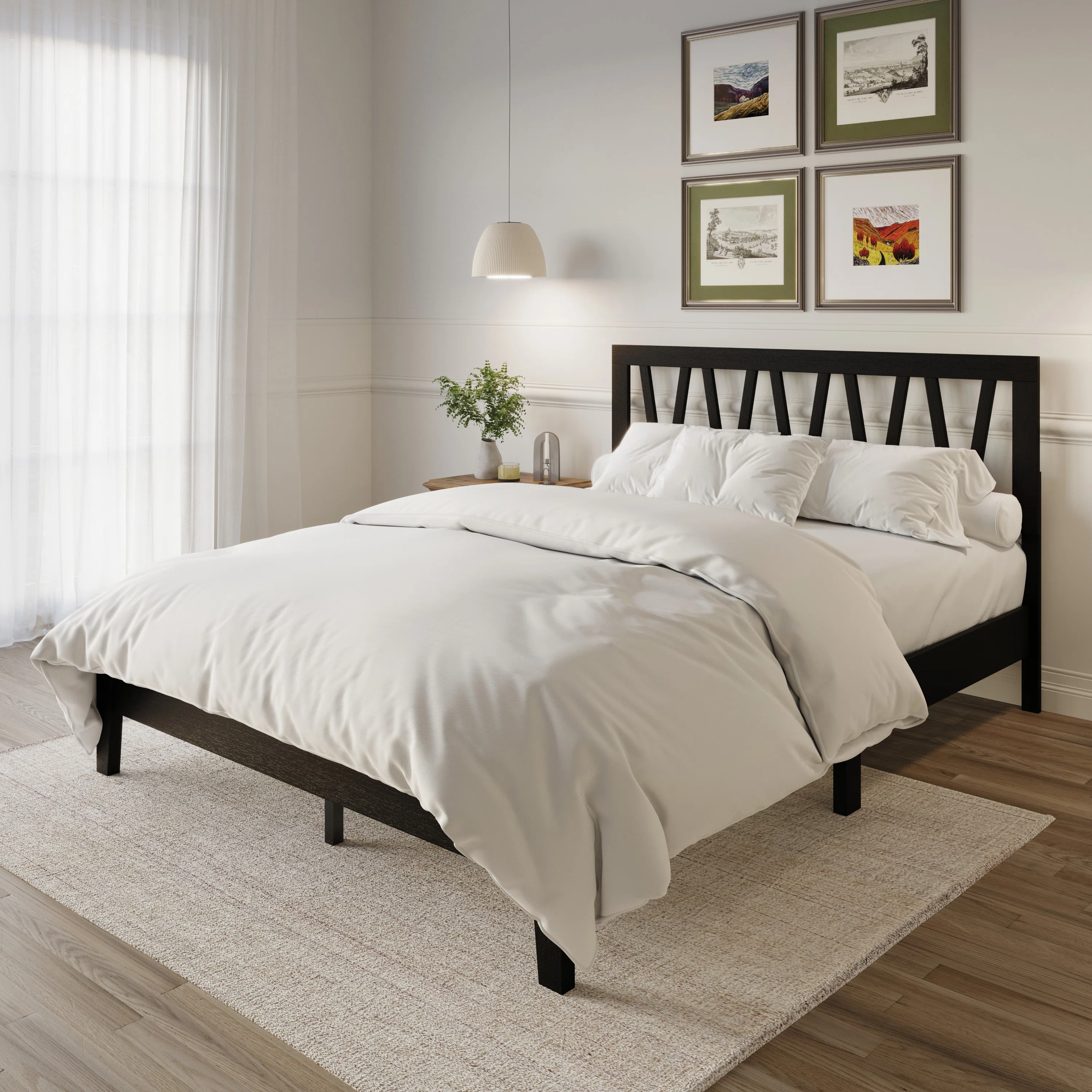 Gadsden Solid Wood Panel Bed