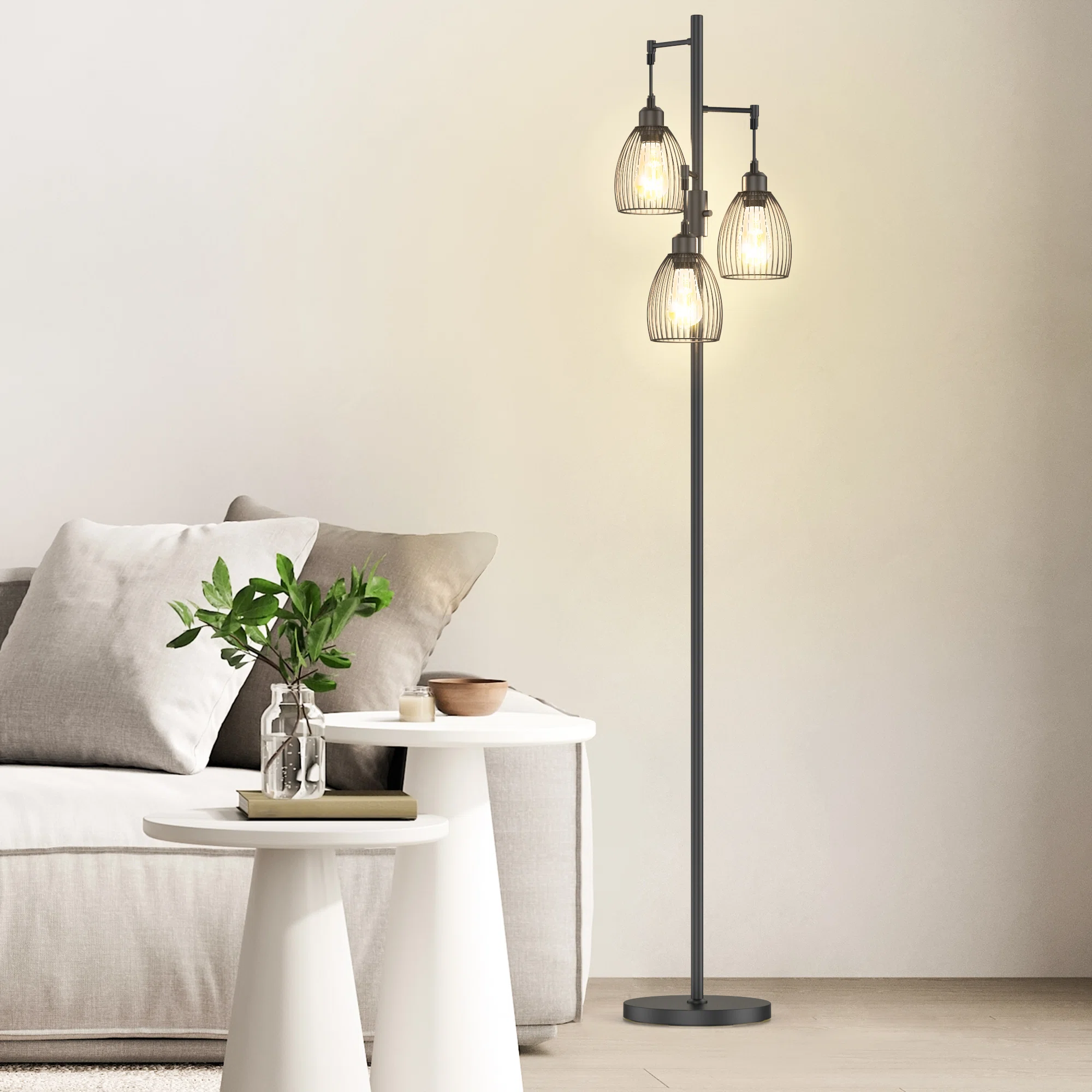 Milene 70" Tree Floor Lamp with 3 Bulbs Included