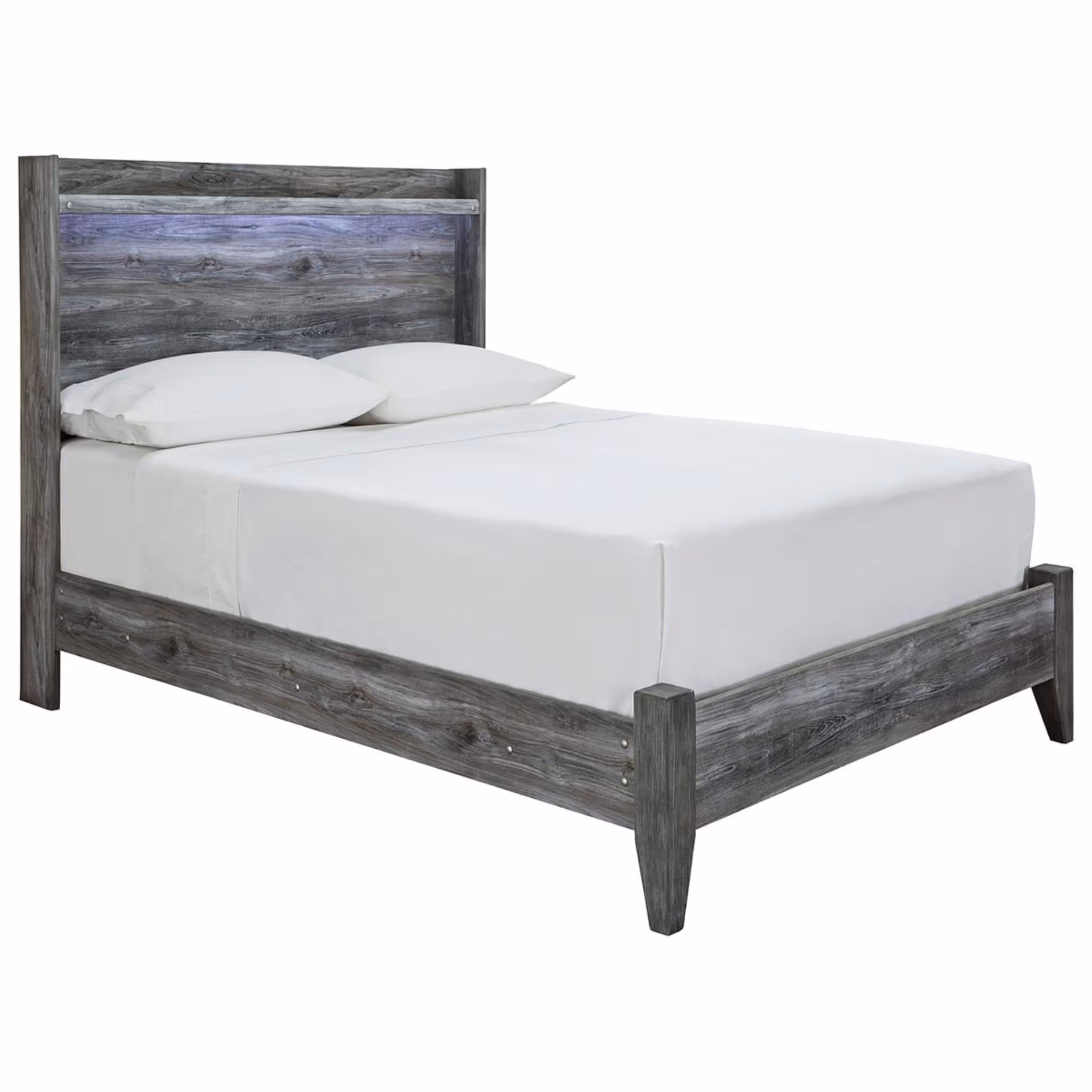 Ashley Baystorm Full Led Panel Bed In Smoke Gray