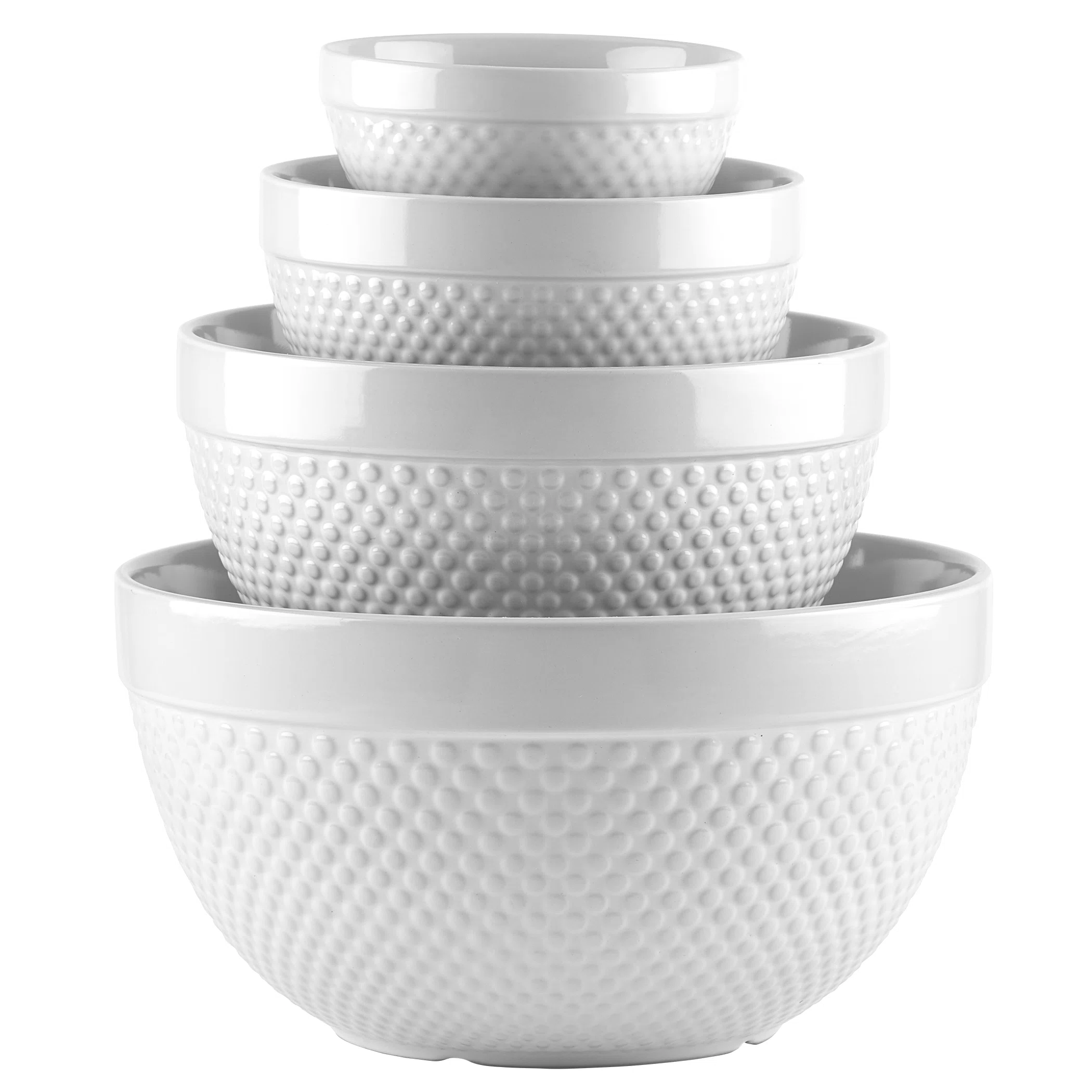Mixing Bowls Tabletops Gallery Hobnail 4 Piece Stoneware Bowl Set
