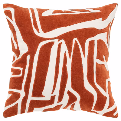 Rizzy Home 20"x20" Terracotta Abstract Throw Pillow Cover
