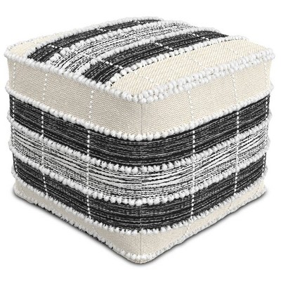 Highland Square Pouf White/beige/black