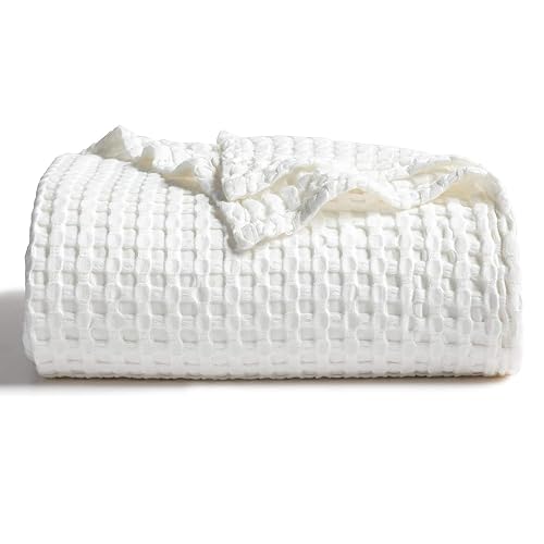 Cooling Cotton Waffle Weave Throw Blanket