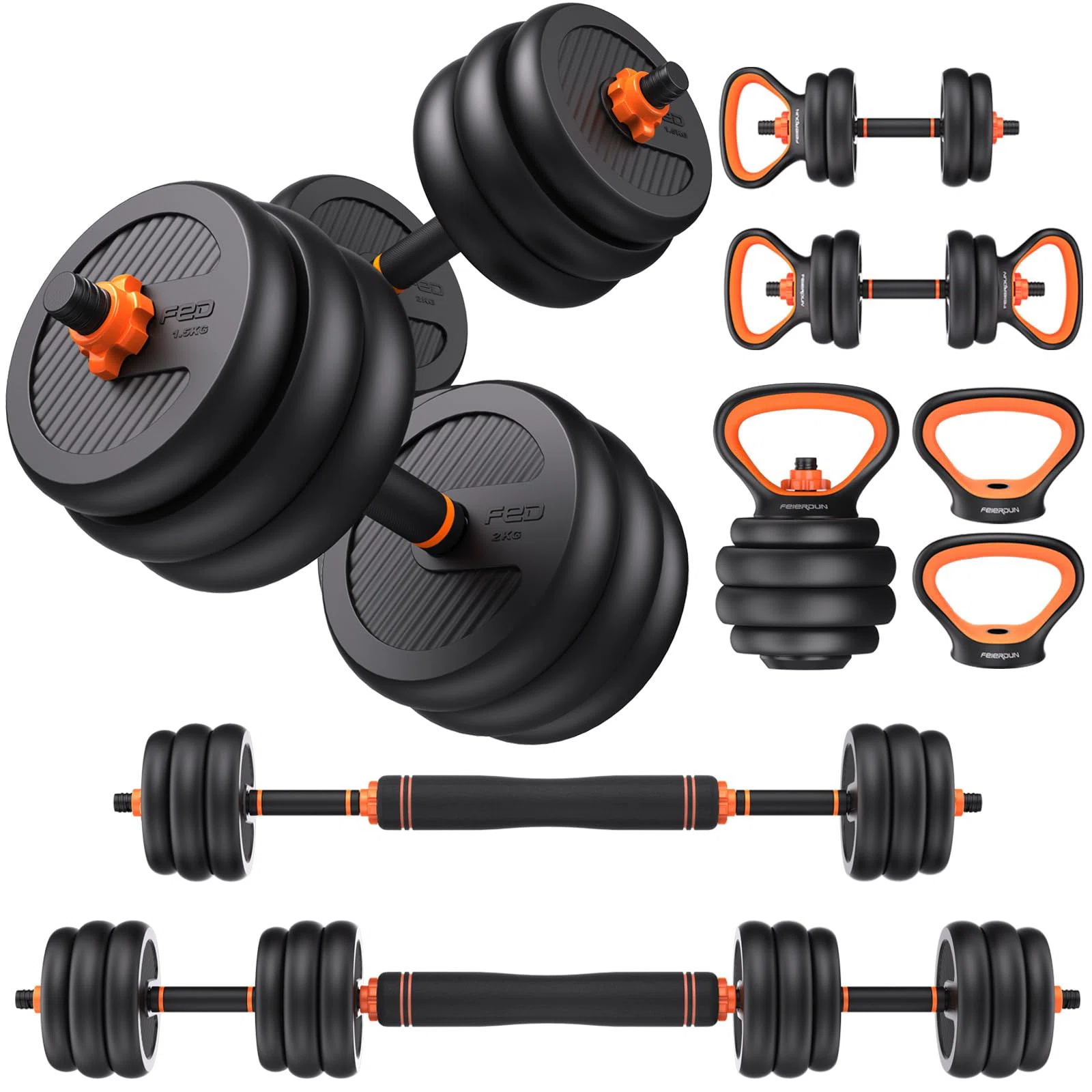 FED Fitness 5-in-1 Adjustable Dumbbell Set