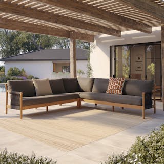 Rosa 110" Outdoor Corner Sectional - Dravite Black