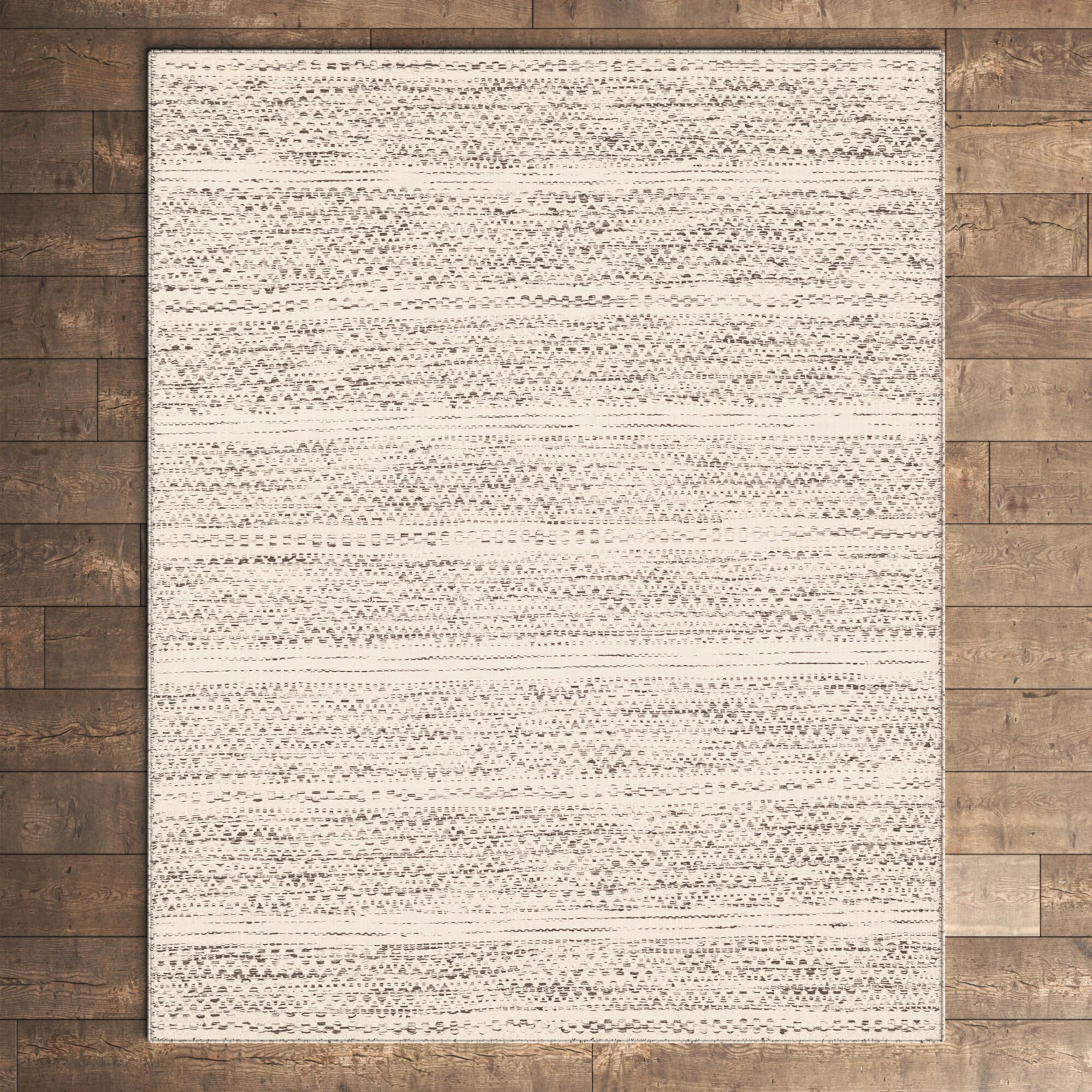 Chevron Flatweave Wool Cream/Black Area Rug