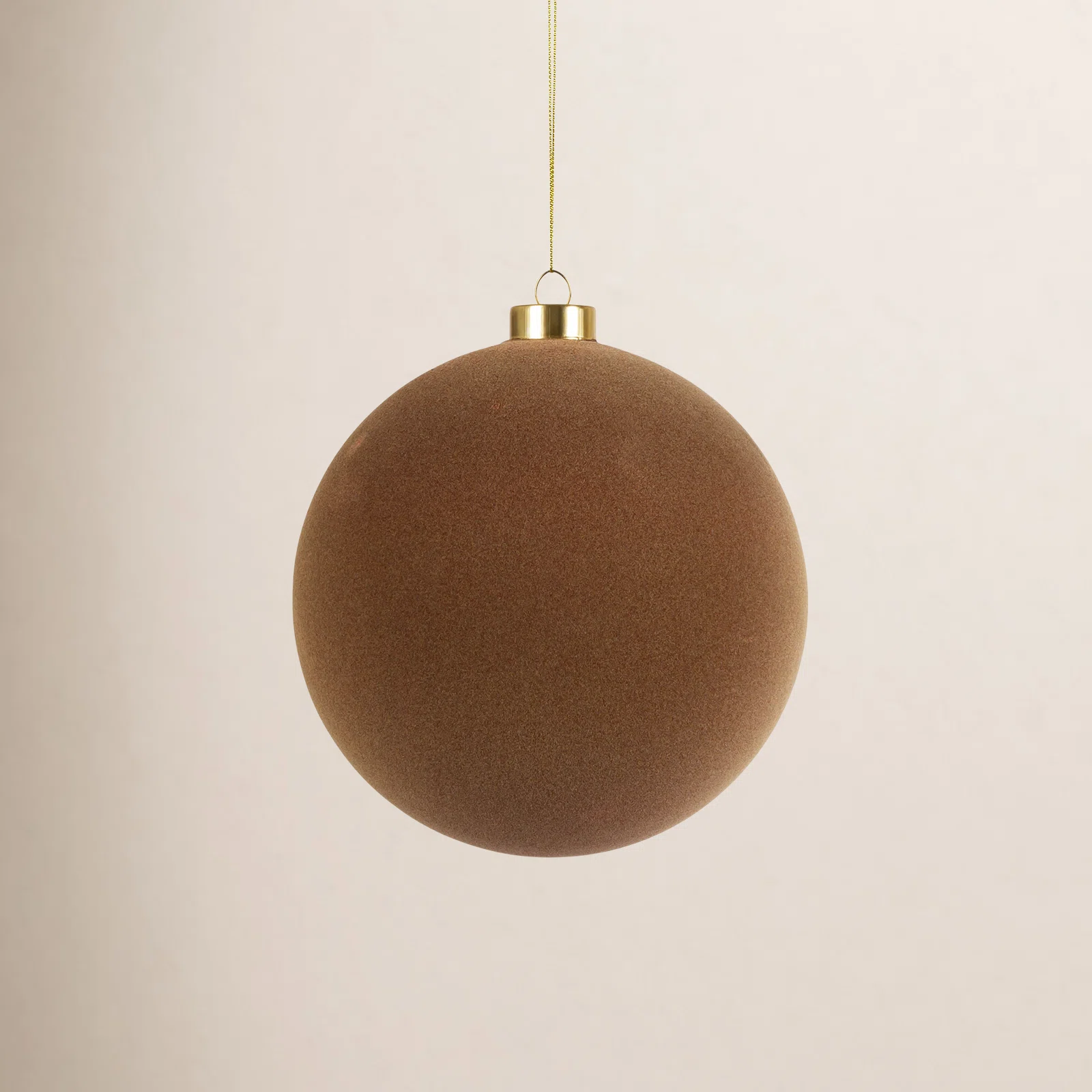 Chestnut Flocked Ornament, 5.75"