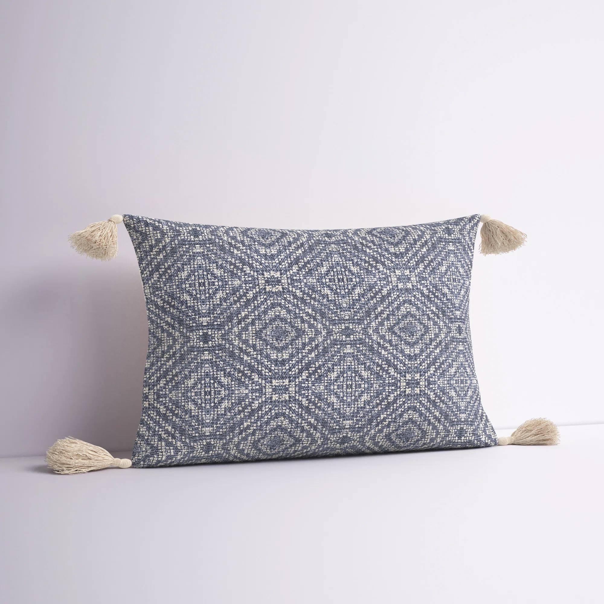 Frison Tassels Cotton Reversible Throw Pillow