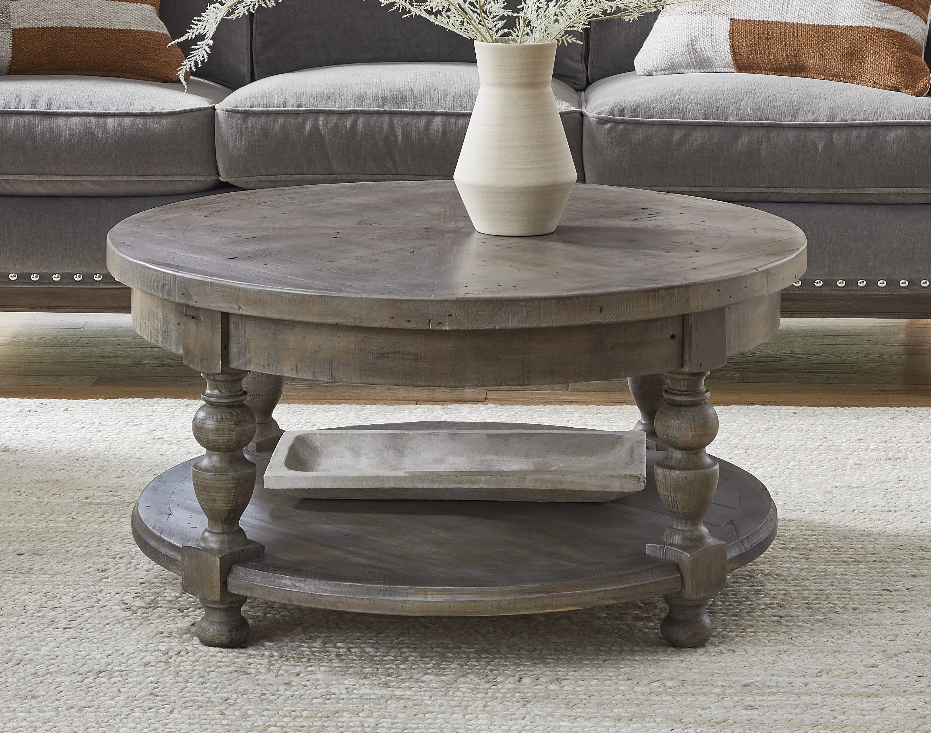 Danaijah Pine Round Cocktail Table