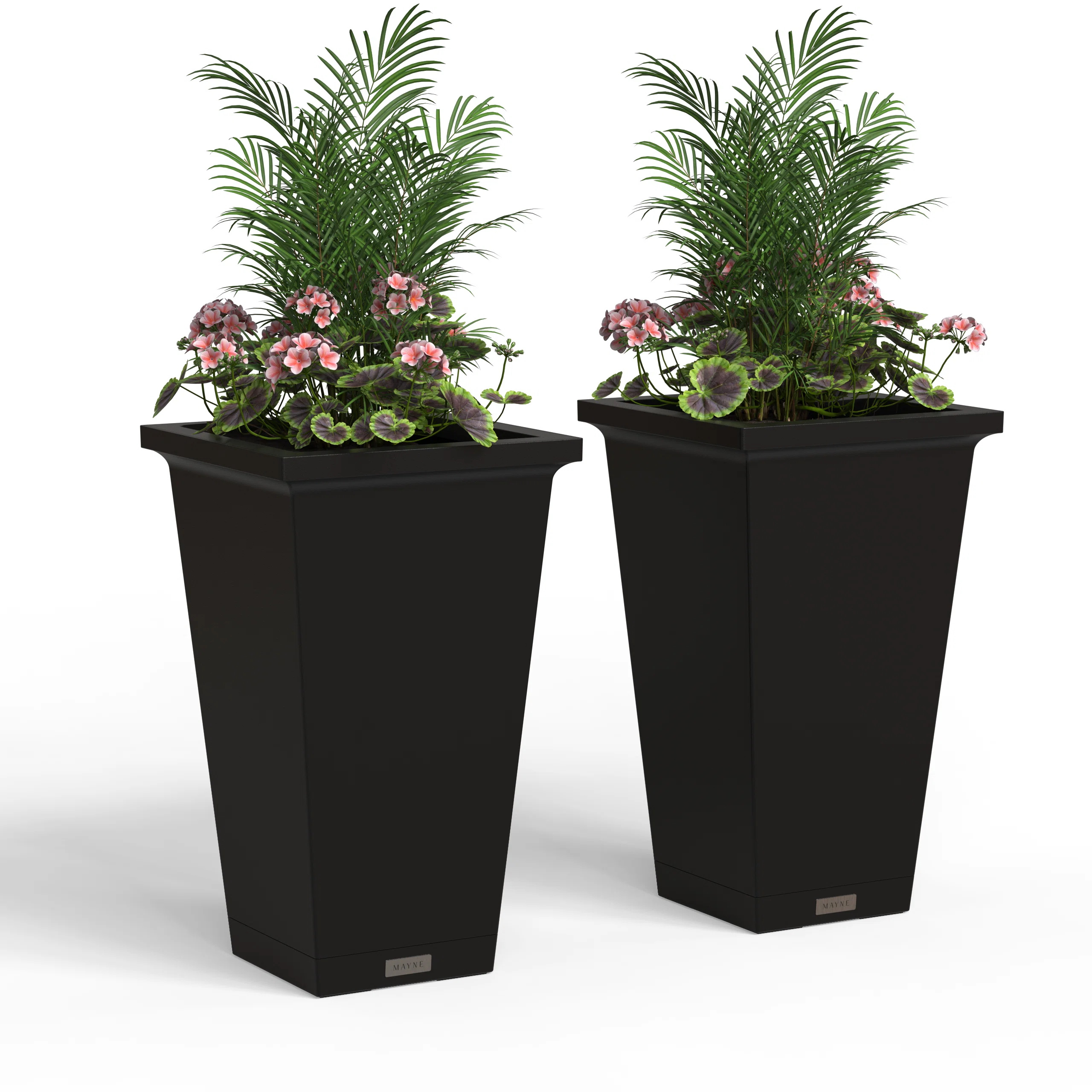 Mayne Evolve 24in Tall Planter With Removable Planting Insert And Drip Tray (2-pack)