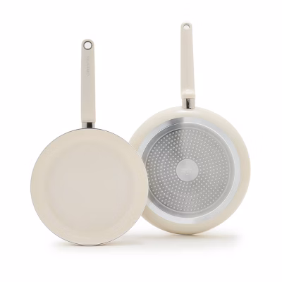 Greenpan Rio Advanced 2pc (10" And 12") Ceramic Nonstick Fry Pan Set Cream