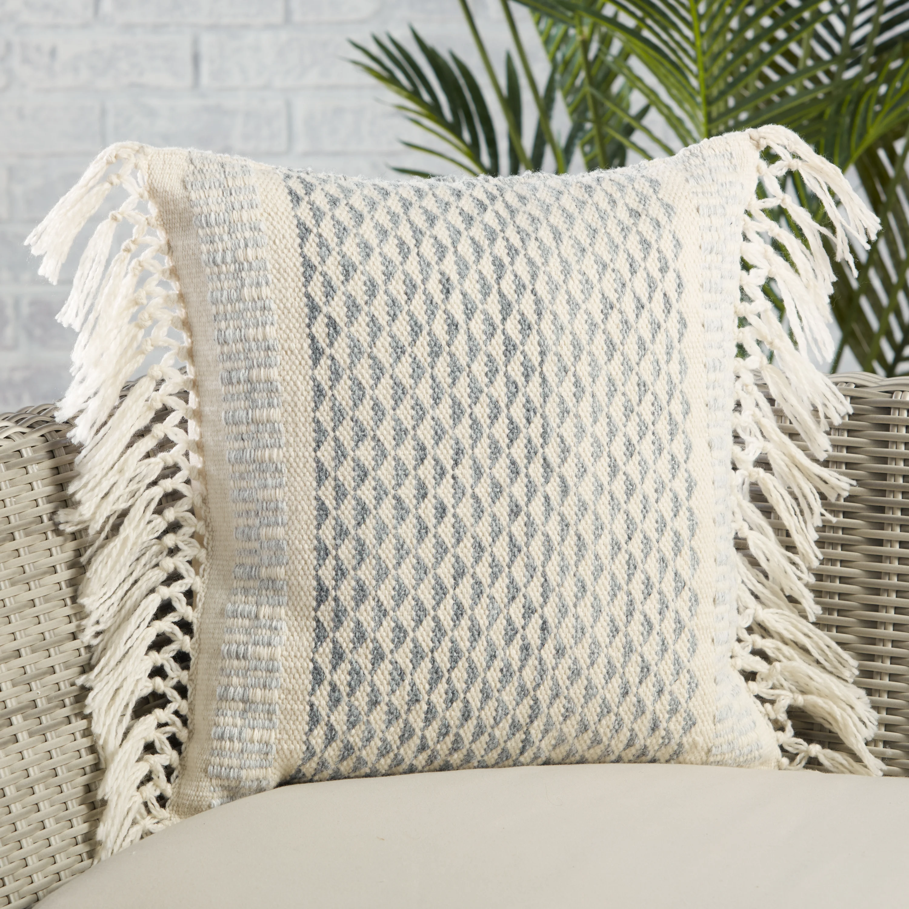 Tassels Outdoor Throw Pillow