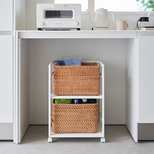 Yamazaki Tower Two Tier Hideaway Storage Cart D18055