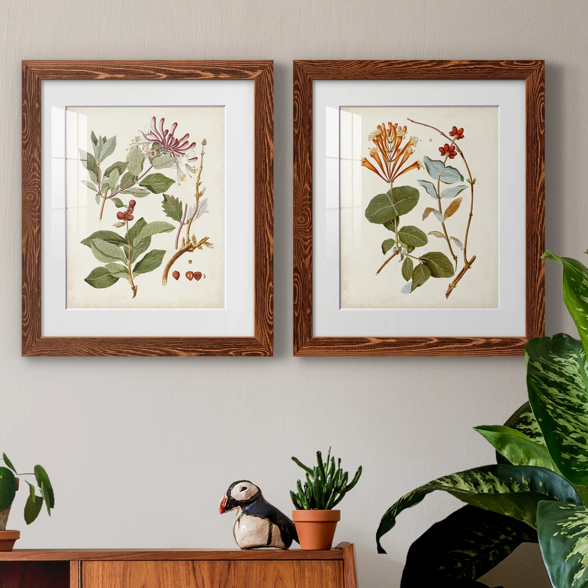 " Vintage Flowering Trees III " 2 - Pieces Painting Print