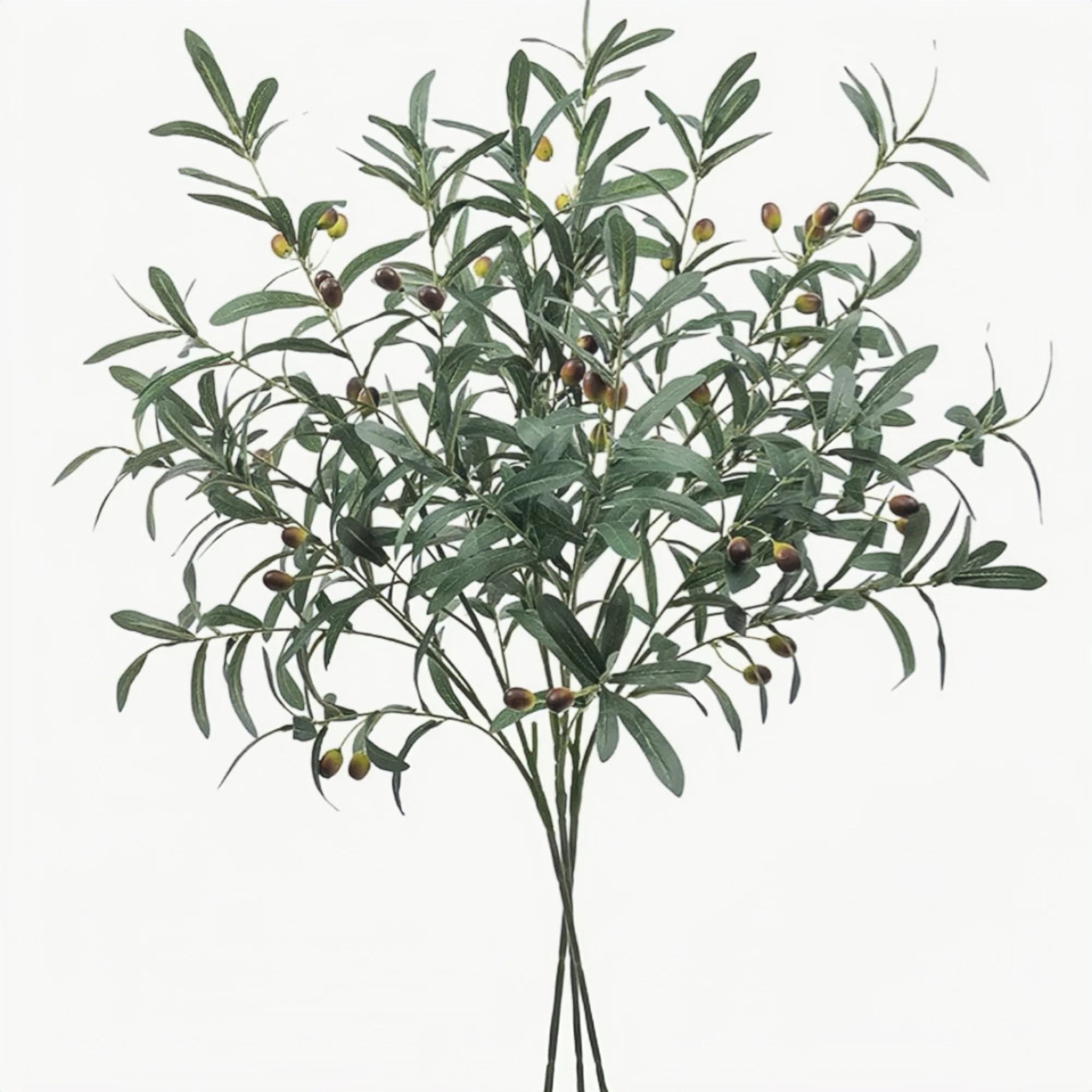 Artificial Olive Branches 3 Pack – 27.6" Faux Olive Tree Stems for Vase Fillers, Wedding Centerpieces, Home Office Decor, Realistic Greenery Stems, Farmhouse & Modern Style