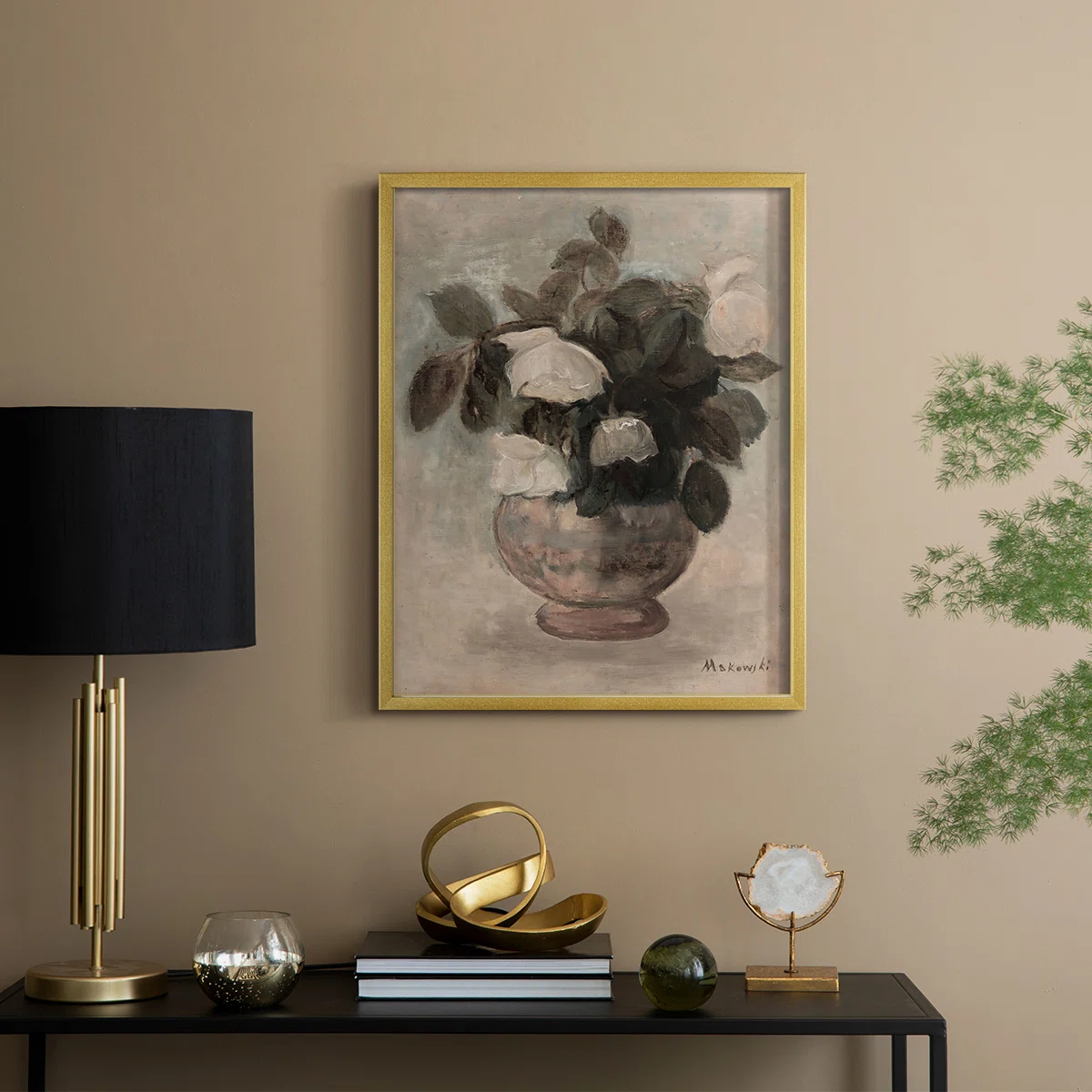 Vintage Floral Print XCVI Framed Print - Solid Wood