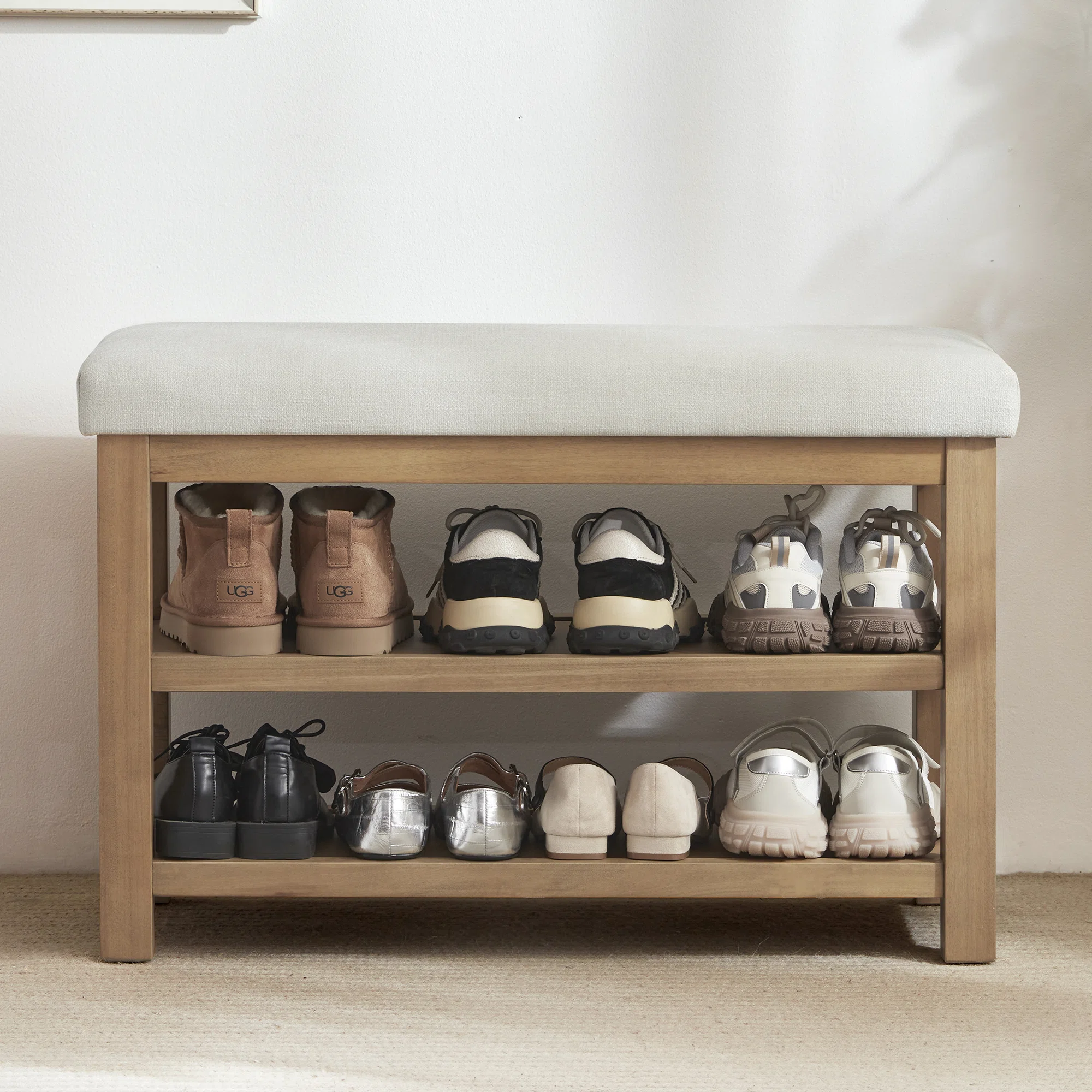 Hahnville Upholstered Storage Shoe Bench