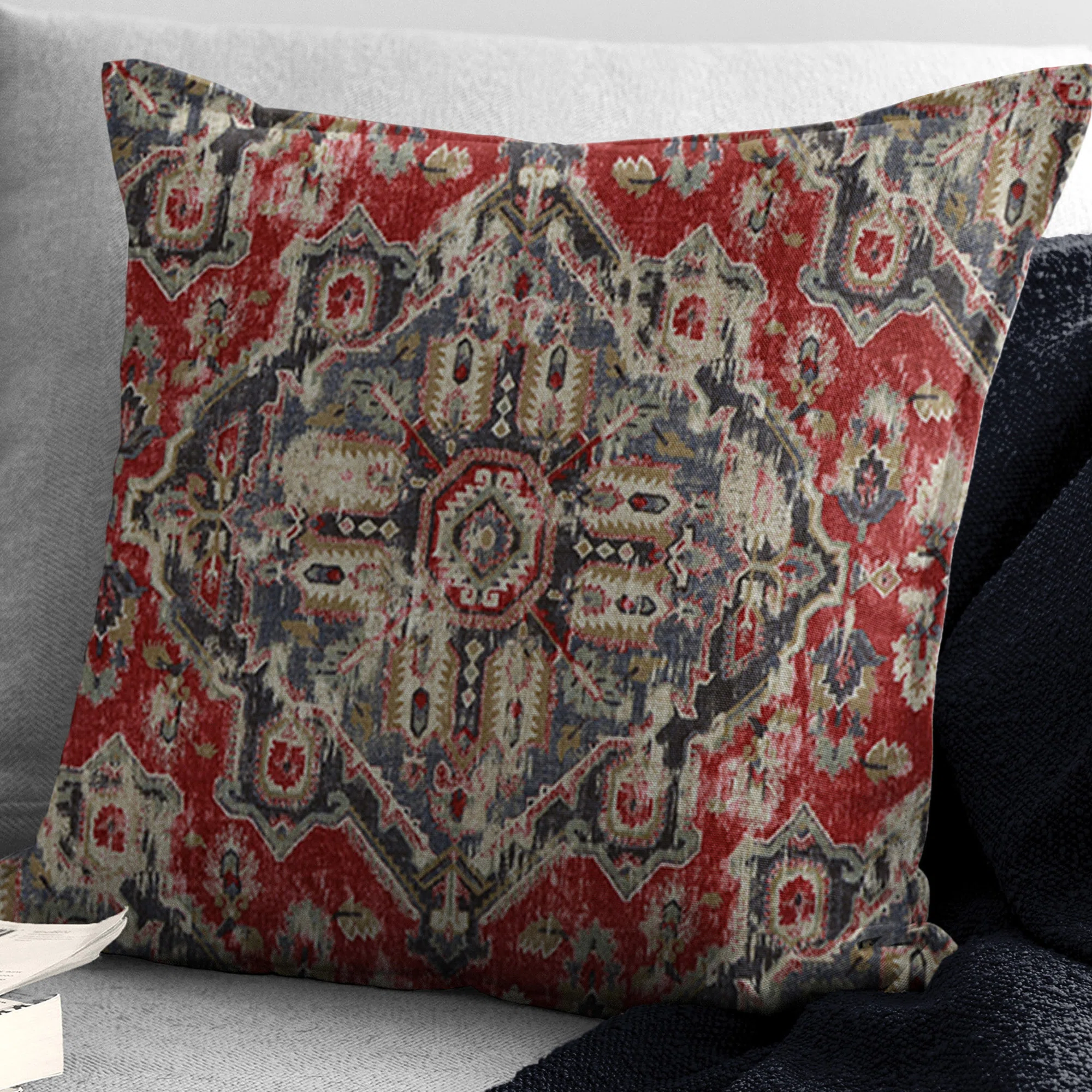 Tangier Red/Blue 20X20" Square Pillow