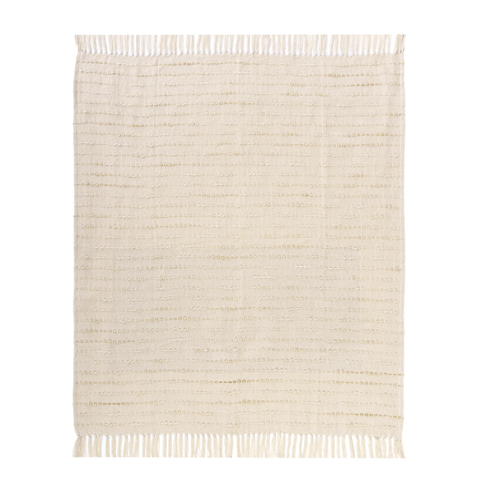 Deep Ombre Striped Handmade Woven Throw Blanket with Fringe