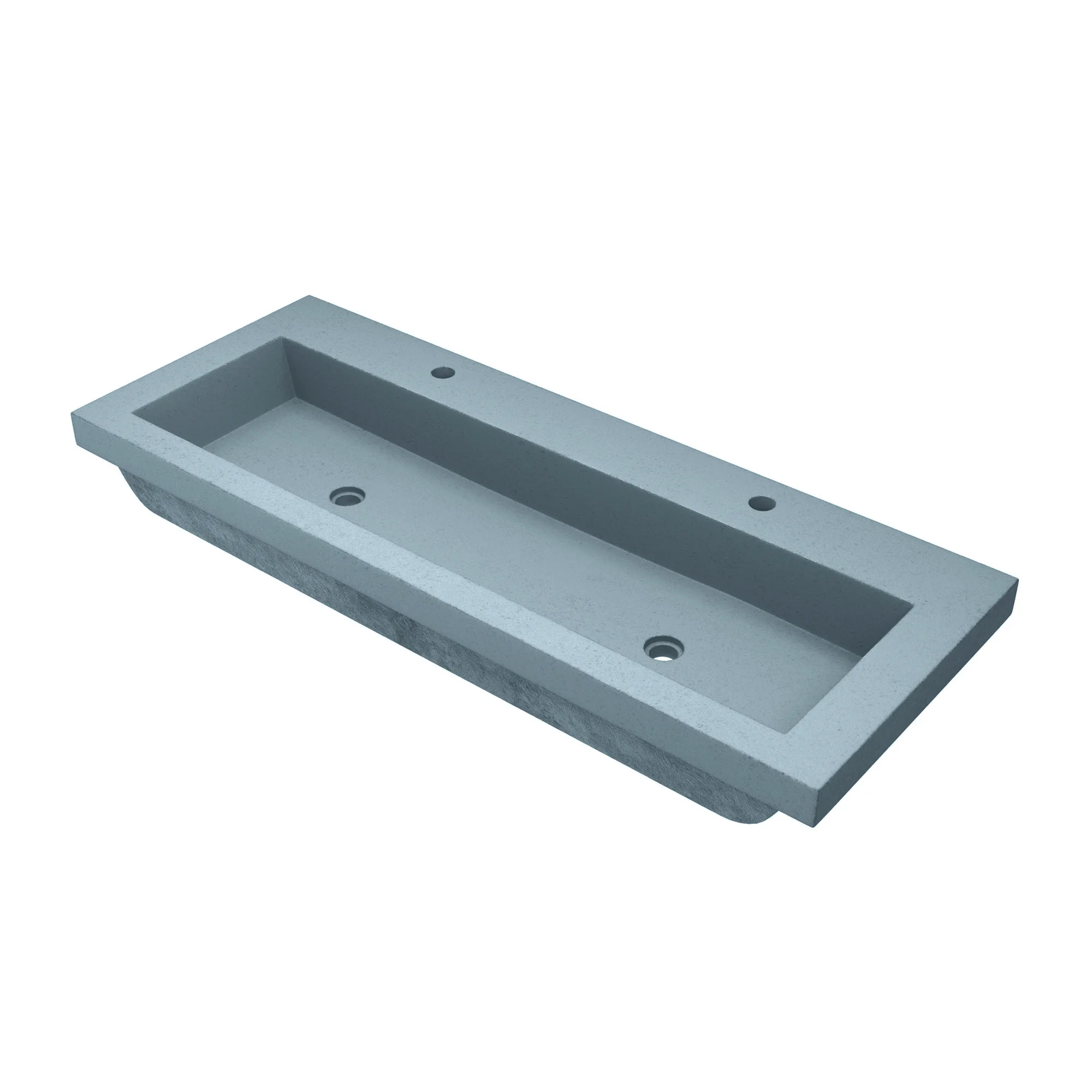 NativeStone Concrete Handmade Rectangular Drop-in Trough Bathroom Sink 48"