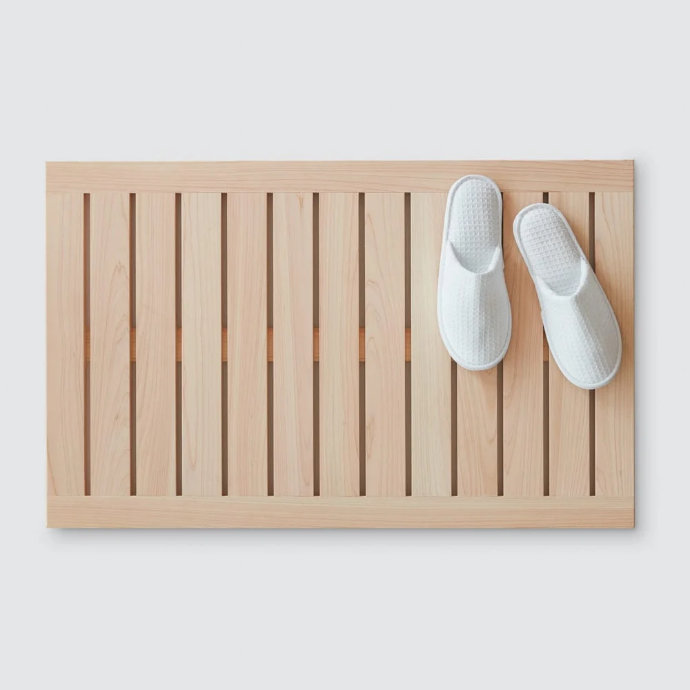 Hinoki Wood Bath Mat | Minimalist Wood Bath Math – The Citizenry