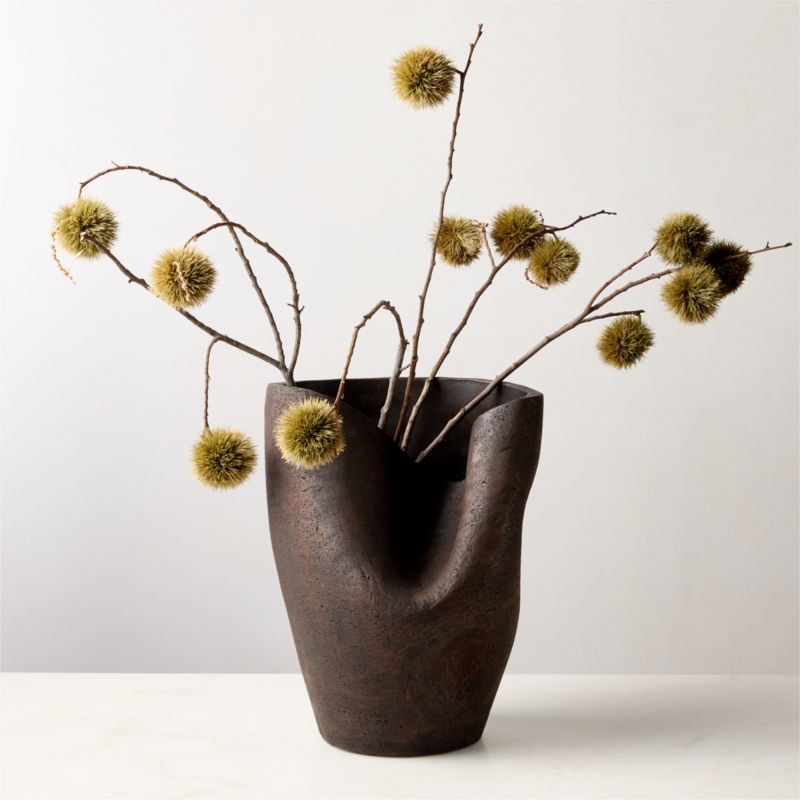 Forma Handcrafted Brown Terracotta Vase 13.75