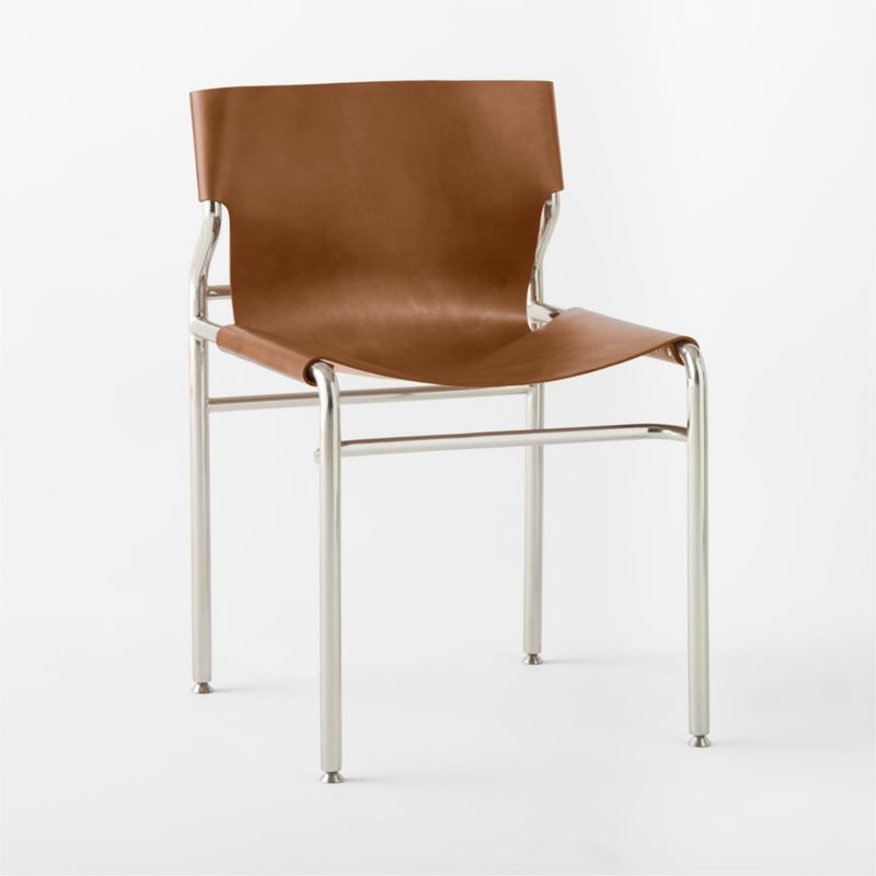 Surf Sling Brown Leather Dining Chair