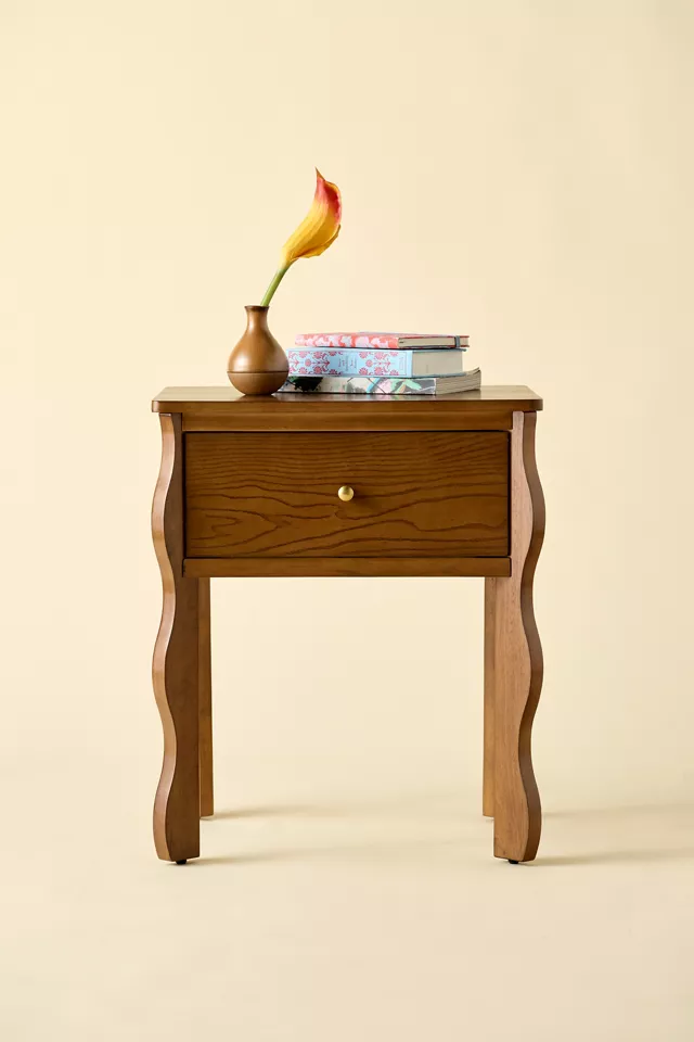 Sylvie Squiggle Wood Storage Nightstand