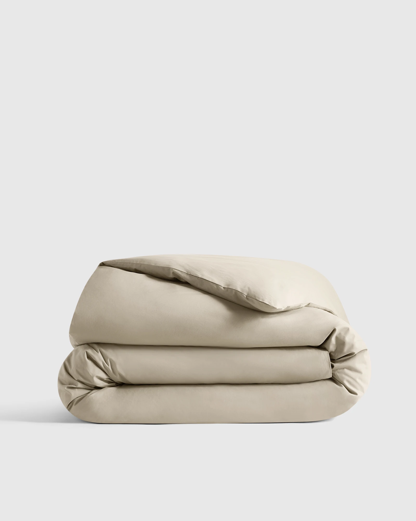 Organic Crisp Percale Duvet Cover In Toffee