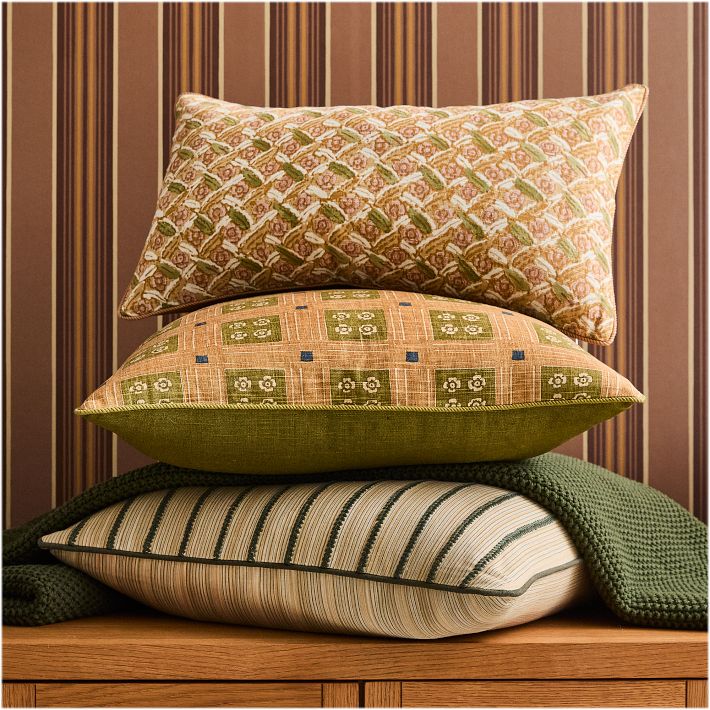 Pierce Ward Floral Grid Pillow Cover