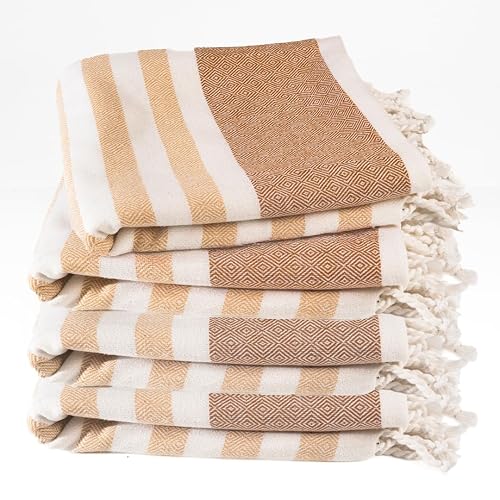 9Threads Cotton Turkish Beach Towel with Towels Oversized 36"x72" Pool Absorbent Extra Large Quick Dry Sand Travel Towel (Biscotti Luxe, 4 Pack)