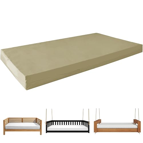 Outdoor Daybed Cushion Cover, 1PCS Twin Size Porch Swing Bed Mattress Cover | Waterproof,Fade-Resistant,Durable, Machine Wash Patio Hammock Mattress Cover with Long Zipper