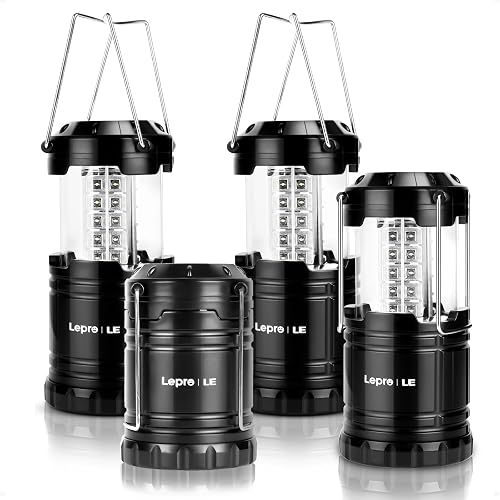 LED Camping Lanterns Battery Powered, Collapsible, IPX4 Water Resistant, Outdoor Portable Lights for Emergency, Hurricane, Storms and Outages