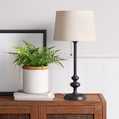 Large Stick Lamp Base Black - Threshold™: Etl Listed, Metal, No Assembly Required