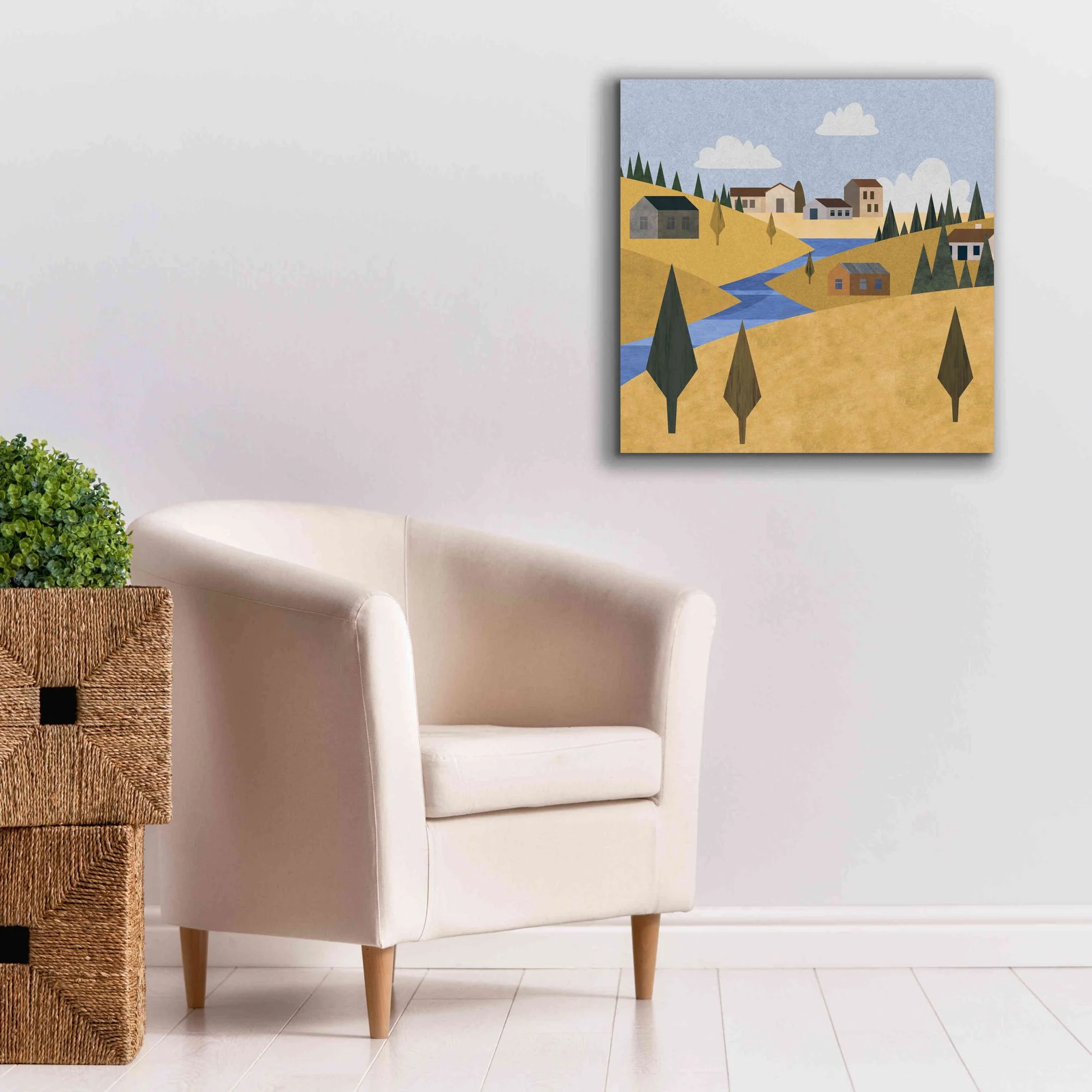 'River Valley Village' by Andrea Haase, Giclee Canvas Wall Art