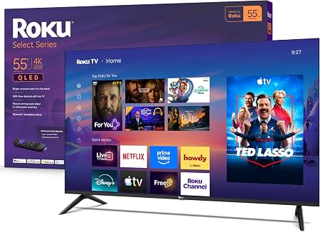 Roku 55-inch Select Series Smart Tv 2026-4k (2160p) Qled Tv Tv | Flat Screen Qled Television With Voice Remote