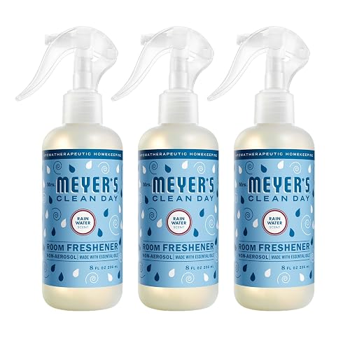 MRS. MEYER'S CLEAN DAY Room Freshener, Rain Water Scent, 8 fl oz, 3 Pack | Air Freshener Spray, Adds Instant Scent, Non-Aerosol, Made with Essentail Oils