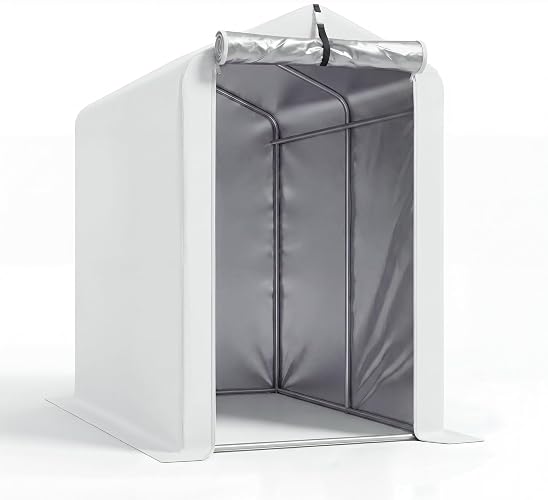 Flamaker Small Portable Shed Bike Tent 420D Oxford Fabric 4000PU, Sliver | Anti-Collapse UV-Resistent Waterproof Sliver Coated Bike Storage for Bike,Motorcycle,Firewood,3’ W x 6’ D x 5’ H