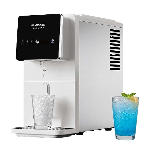 FRIGIDAIRE Countertop Crunchy Chewable Touchscreen Nugget Ice Maker, 33lbs per Day, Auto Self Cleaning, White