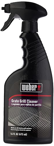 Weber® Outdoor Grill Spray Cleaner & Degreaser, 16 oz, Grill Cleaner | Safe, Non‑Corrosive, Effective Formula for Stainless-Steel & Cast‑Iron Grates, Smokers, Ovens & Microwaves - Grill Accessory